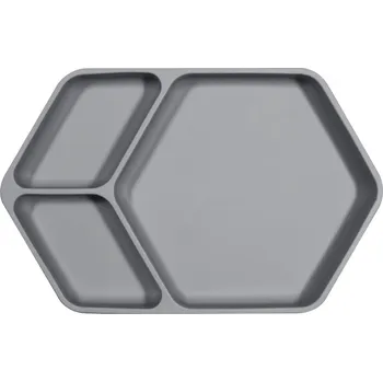 Talíř Šedý silikonový dětský talíř 16x25 cm – Kindsgut ID_1419777