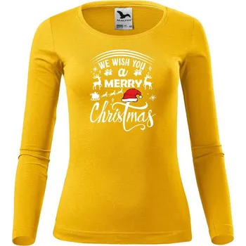 Dámské oblečení DOBRÝ TRIKO Dámské bavlněné triko We wish you Velikost: XL, Barva: Žlutá