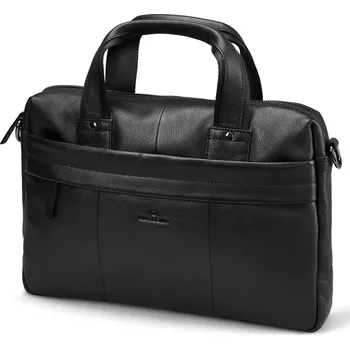 brašna na notebook Černá taška na notebook z kůže kvality full grain - Lucleon