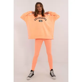 Tepláková souprava s výšivkami model 85212 neonově oranžová