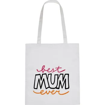 Nákupní taška Plátěná taška - Best mum ever Růžová