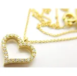Klenoty Budín Dámský zlatý diamantový náhrdelník s přívěskem diamantové srdce 585/1,42gr 0,10ct HKD45 (Klenoty Budín Dámský zlatý diamantový náhrdelník s přívěskem diamantové srdce 585/1,42gr 0,10ct HKD45)