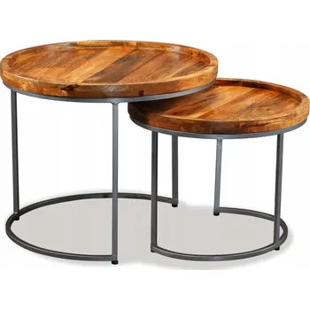 Konferenční stolek Sada odkládacích stolků, 2 ks, masivní mangové dřevo