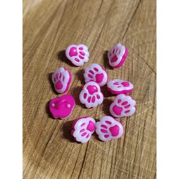 Knoflík Knoflík dětský packa 10 ks barva růžová tmavá