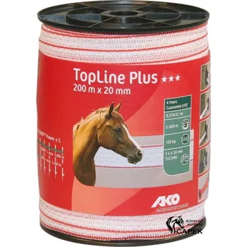 Ohradník Páska pro elektrický ohradník -TOPLINE PLUS: 20MM- - Bílá/Červená
