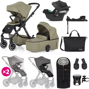 Kočárek PETITE&MARS Kočárek kombinovaný ICON 2v1 Mossy Green XXL AIR + CYBEX Aton B2 i-Size + základna ( VP-F188580)