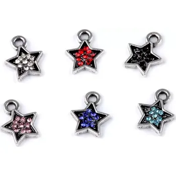 Přívěšek mini hvězda s broušenými kamínky 9 mm