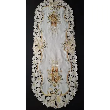 ubrus UBRUS vyšívaný 110 x 43 vánoční hnědá