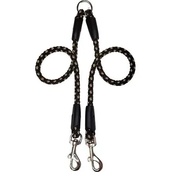 Vodítko pro psa Palkar Vodítko rozdvojka pro psy 50 cm × 14 mm černo - béžové