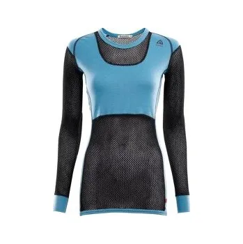 Dámské tričko Aclima WoolNet Crew Neckt Women Azure Blue / Jet Black modrá S