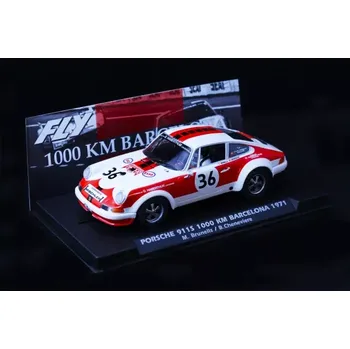 auto na autodráhu Fly slotcar Porsche 911S 1000km Barcelona 1971 M.Brunells / B.Cheneviere