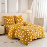 Povlečení mikroplyš HVĚZDY žlutooranžové Rozměr povlečení: 2 ks 70 x 90 cm | 200 x 220 cm, 140x200 / 70x90 cm, 200x220 + 2 polštáře 70x90 cm