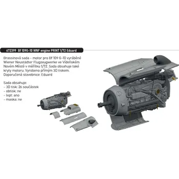 Plastikový model Eduard 1/72 Bf 109G-10 WNF engine PRINT (EDUARD)