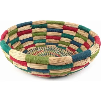 Nákupní košík El Puente Košík z kaisa trávy s jutovou šachovnicí