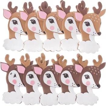 samolepka Samolepící ozdoby z mechové gumy 10ks - srnky