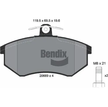 Brzdová destička Sada brzdových destiček, kotoučová brzda BENDIX Braking BPD1718