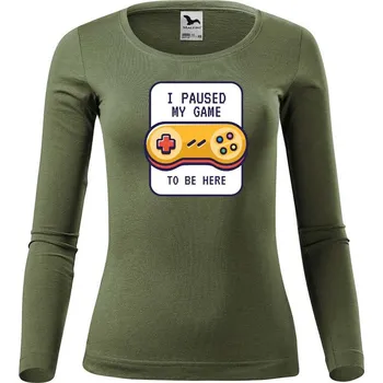 DOBRÝ TRIKO Dámské bavlněné triko To be here Velikost: M, Barva: Khaki