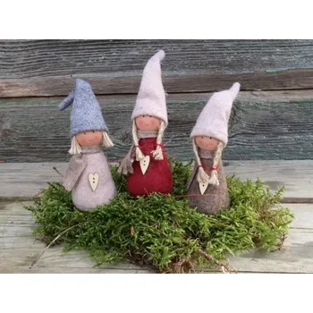 Vánoční dekorace Skřítek látkový, Barva Béžová