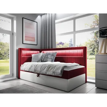 Ložnice Kontinentální jednolůžková postel Junior Ribezo 3, Strana: levá, Rozměr postele: 80x200, Barva:: ekokůže Soft 017 (bílá) + Fresh 08 MIRJAN 5903211194153