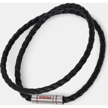 Náramek Kožený náramek HUGO E-DOUBLEBRAID2-BRA 50532309 černá 99X, vel. ONE SIZE