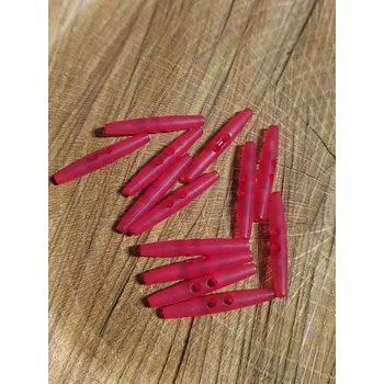 Knoflík Knoflík tenký dlouhý dvoudírkový barva červená