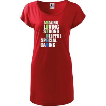 Dámské tričko DOBRÝ TRIKO Dámské tričko/šaty s potiskem Mother Velikost: S, Barva: Červená