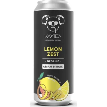 Ledový čaj KAYTEA | Bio Ledový černý čaj - Citronová Kůra osvěžující a chutný cold brew čaj - 330 ml