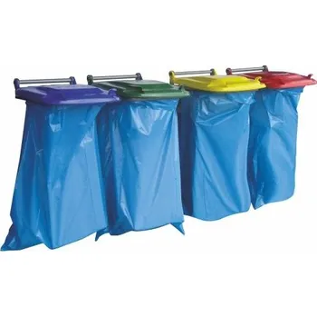 Venkovní odpadkový koš HTI Nástěnný držák na pytel - žluté víko