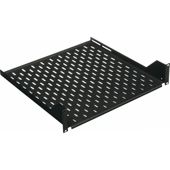 Racková skříň CONTEG Ukládací police, h. 550mm, 19", 2U, černá DP-PO-550-H