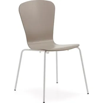 Jídelní židle Židle MILLA, bílé nohy, jílově šedá