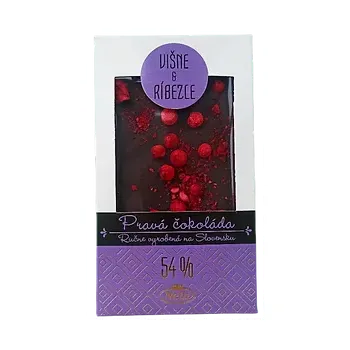 Čokoláda Hořká čokoláda s višněmi a rybízem [Nelli, 80 g]