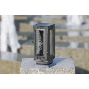 Smuteční dekorace Hřbitovní lampa klasická starostříbrná menší