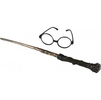 Karnevalový doplněk Sada kouzelník (Harry Potter) - brýle + hůlka