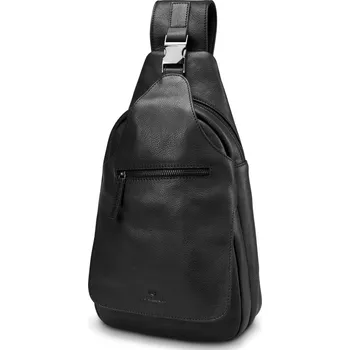 Černá kožená taška přes rameno z kůže kvality full grain - Lucleon