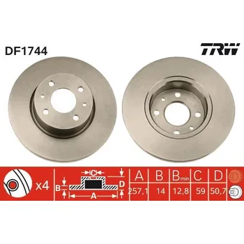 Brzdový kotouč Brzdový kotouč TRW DF1744