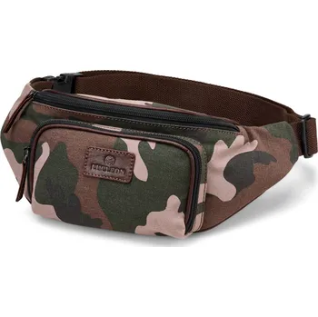 Ledvinka Ledvinka z maskáčového plátna a buvolí kůže s listovým vzorem - Lucleon