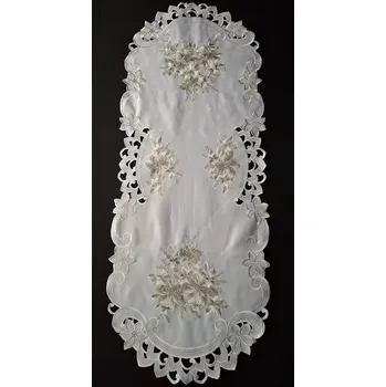 ubrus UBRUS vyšívaný 110 x 43 vánoční bílá stříbro 25