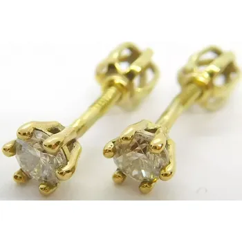 Prsten Klenoty Budín Dámské peckové zlaté náušnice s diamanty na šroubek 585/0,95gr 2 x 0,32ct HKD41 (Klenoty Budín Dámské peckové zlaté náušnice s diamanty na šroubek 585/0,95gr 2 x 0,32ct HKD41)