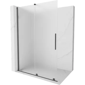 Mexen Velar sprchová stěna posuvná Walk-in 130 x 200 cm, matný 8 mm, kartáčovaný gun gray - 871-130-000-33-66 Sprchové stěny