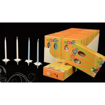 Dortová svíčka Dortisimo Svíčka tenká 7 cm bílá v krabičce + zápichy (15 ks)