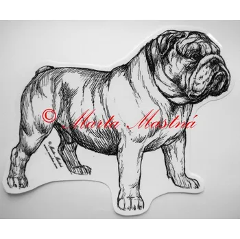 Samolepka buldok anglický c57 - Malá - přibližně jako pohlednice