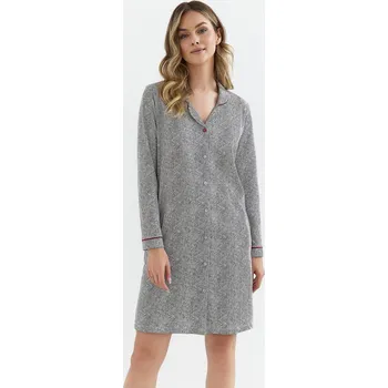 Dámská noční košile Cana 409 dlouhá/r S-XL rozepínací košile grafit S