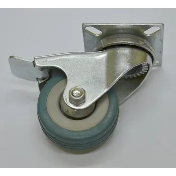 Pojezdové kolečko Kolečko 100x26 otočné s brzdou/plotna šedá guma 55 kg