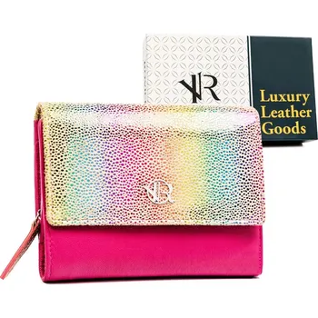 Dámská peněženka z přírodní kůže na patentku Barva: Růžová