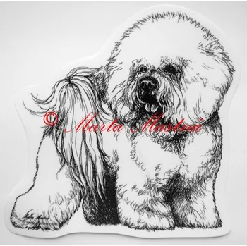 Samolepka bišonek - archiv c183 - Malá - přibližně jako pohlednice