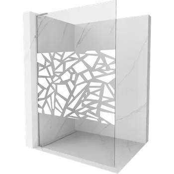 Mexen Kioto L sprchová stěna Walk-in 120 x 200 cm, bílý vzor, chrom - 800-120-103-01-85 Sprchové stěny