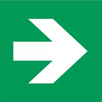 samolepka Tabulka – šipka levá/pravá (UNI), plast, 15 × 15 cm