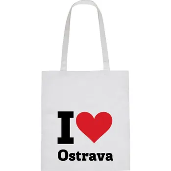 Plátěná taška - I love Ostrava Černá