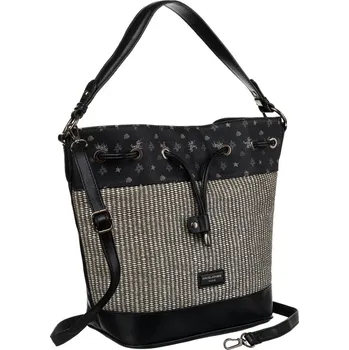 Kabelka Stylová kabelka s ozdobným panelem Barva: Černá