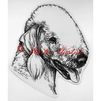 Samolepka bedlington teriér c91 - Malá - přibližně jako pohlednice